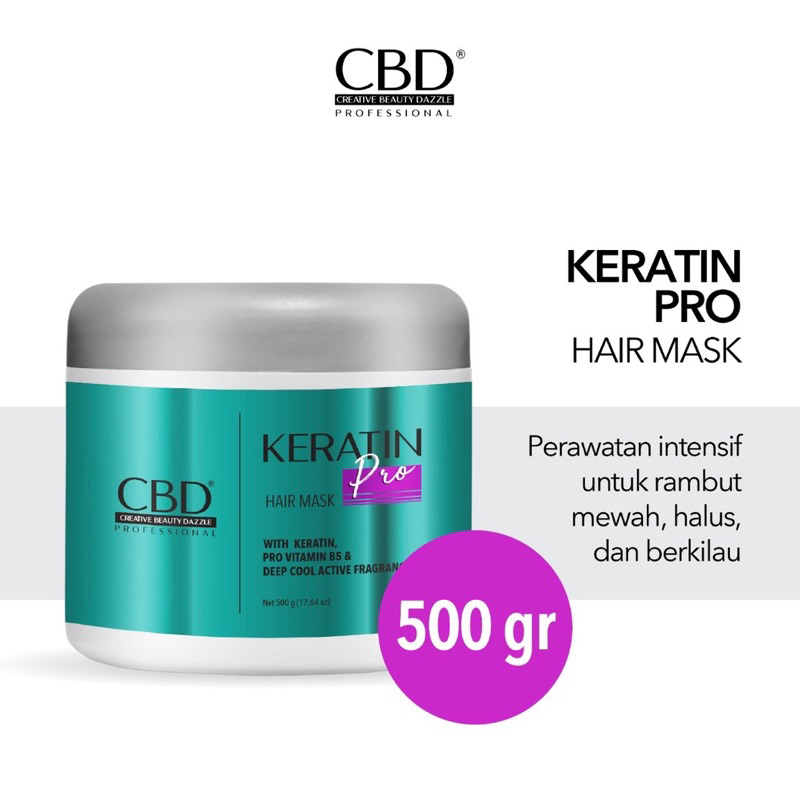 CBD PROFESSIONAL KERATIN PRO DAILY HAIR MASK 500 ml / MASKER RAMBUT CBD KERATIN / HAIR MASK CBD KERA