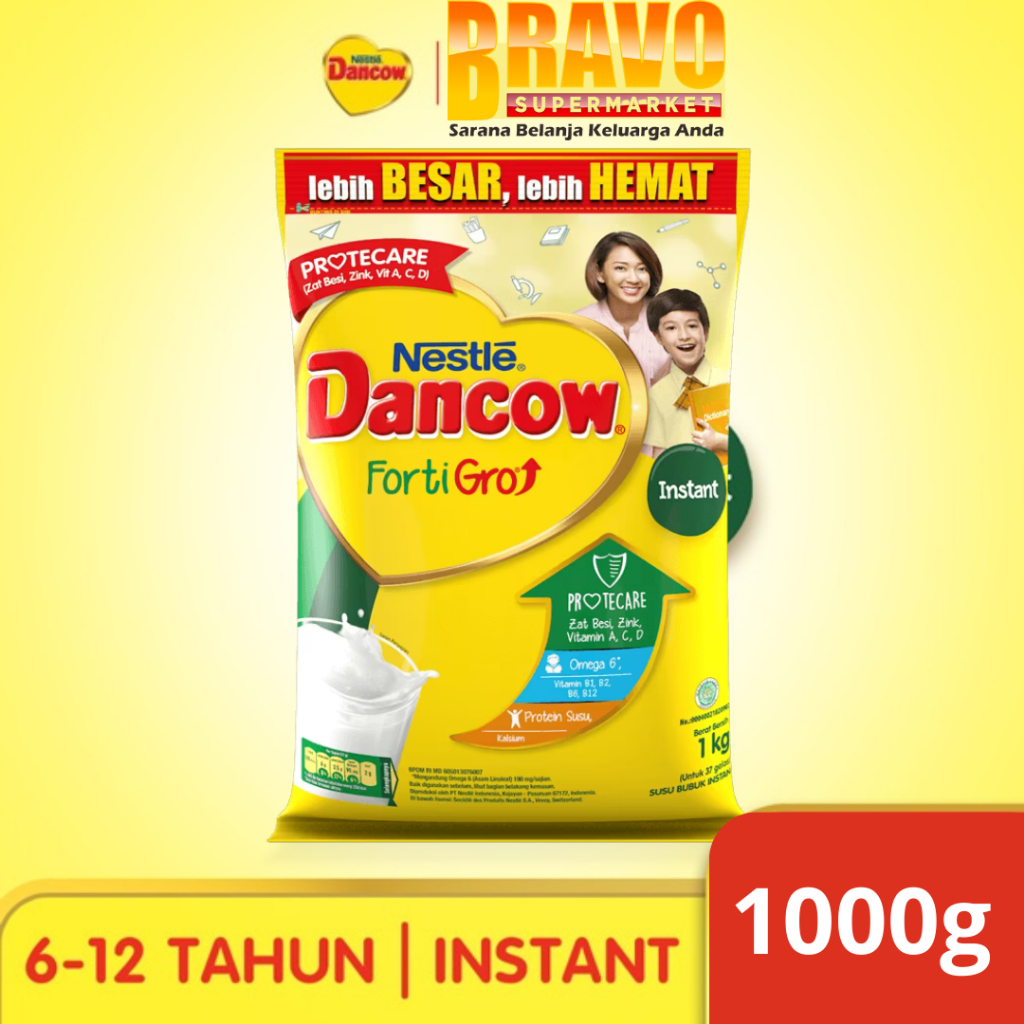 

Bravo Bojonegoro - Dancow Fortigro Susu Bubuk Anak Instant & Cokelat 1000GR ( Pouch )