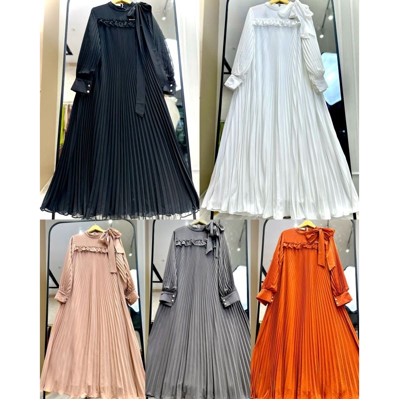 Gamis Plisket Pita Ori Shellasaukia