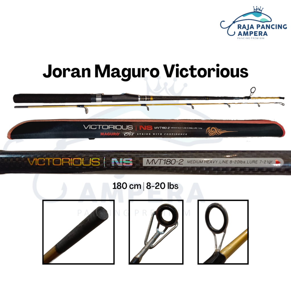 Joran Spinning Maguro Victorius | Stik Pancing Carbon Solid Free Rod Casting / Bonus Tas Hard Case d
