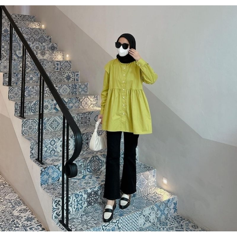 [FULLBOOKED] Moia Top Lime by Cottontrend