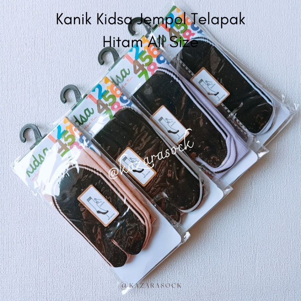 Kazarasock - Kaos Kaki Jempol Anak - Kidsa Jempol Telapak Hitam Anti Kotor - All Size