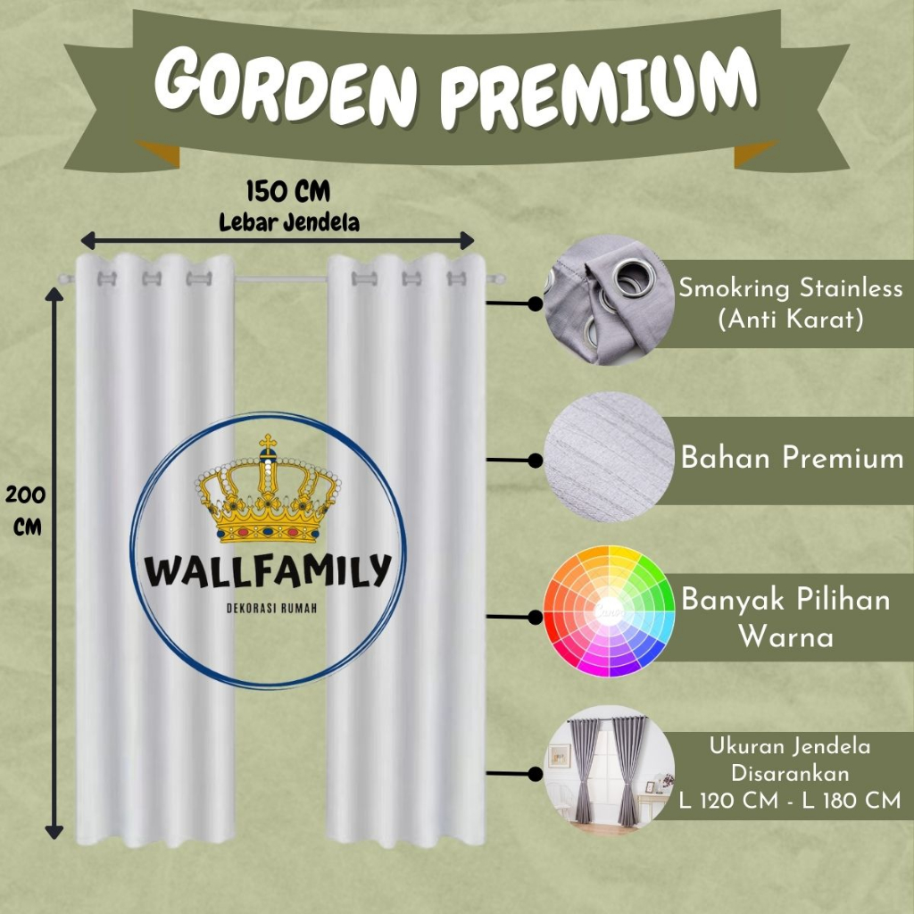 Gorden new produk bahan blackout Lebar 2m