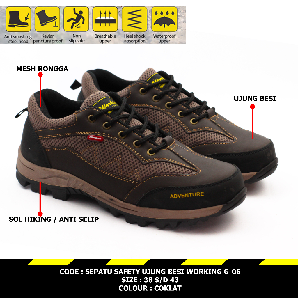 Sepatu Pria Safety Ujung Besi Working G-06