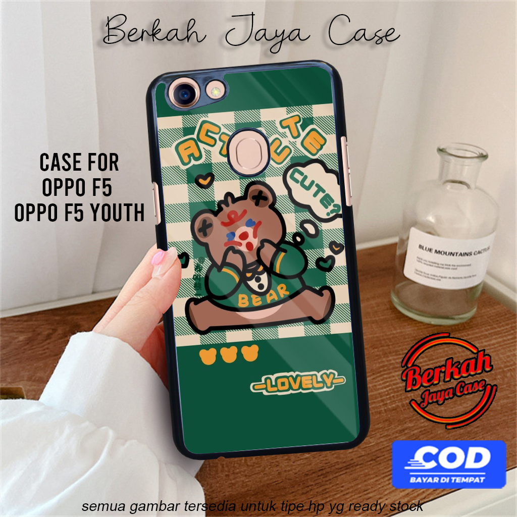 Berkah Case Oppo F5 Oppo F5 Youth Pelindung Hp Motif BEAR04 Case Lucu Casing Hp Keren Case Hardcase 