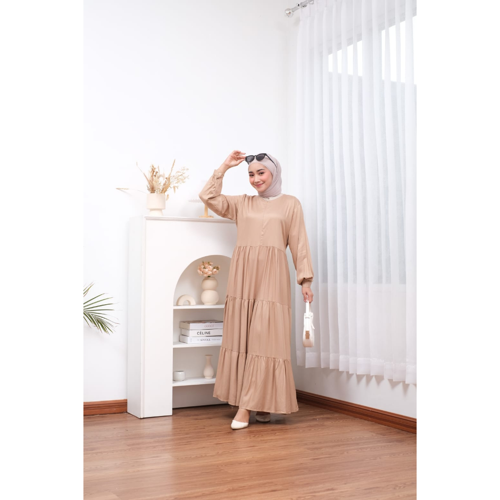 INARA DRESS BAHAN RAYON TWILL /  Gamis Kondangan BAJU DEWASA MURAH TERBARU 2023 Busui Friendly / GAMIS WANITA