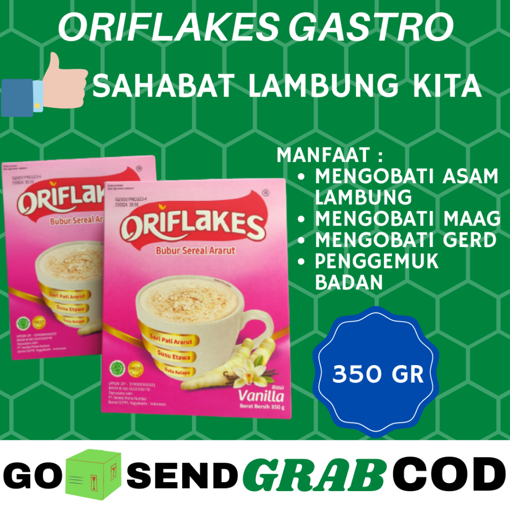 

Oriflakes Oriflake Gastro Gaztro 350 Gram Sereal Umbi Garut Untuk Asam Lambung Maag Dan GERD