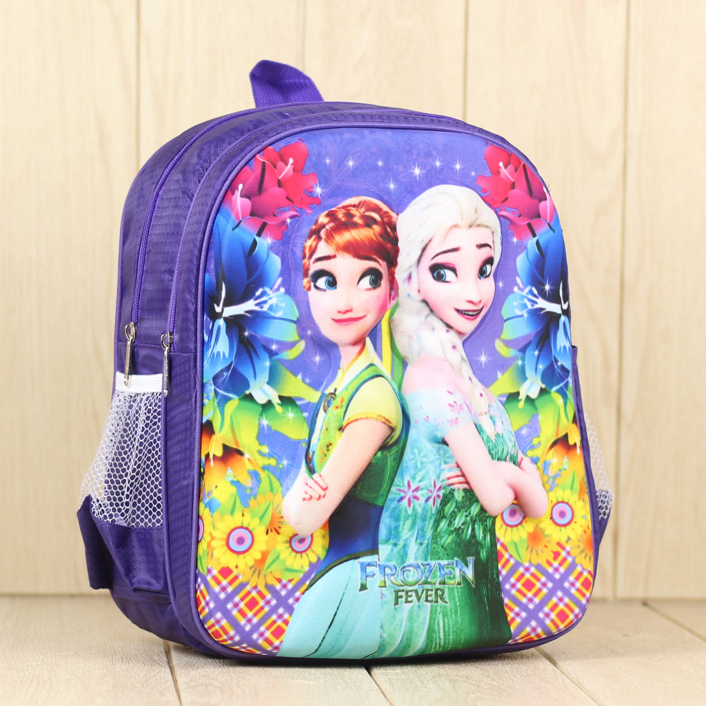 Tas Anak Karakter Timbul Frozen Ungu Cantik 3 Dimensi Ransel Sekolah Anak Perempuan Tebal Kuat Ukuran SD dan TK Premium