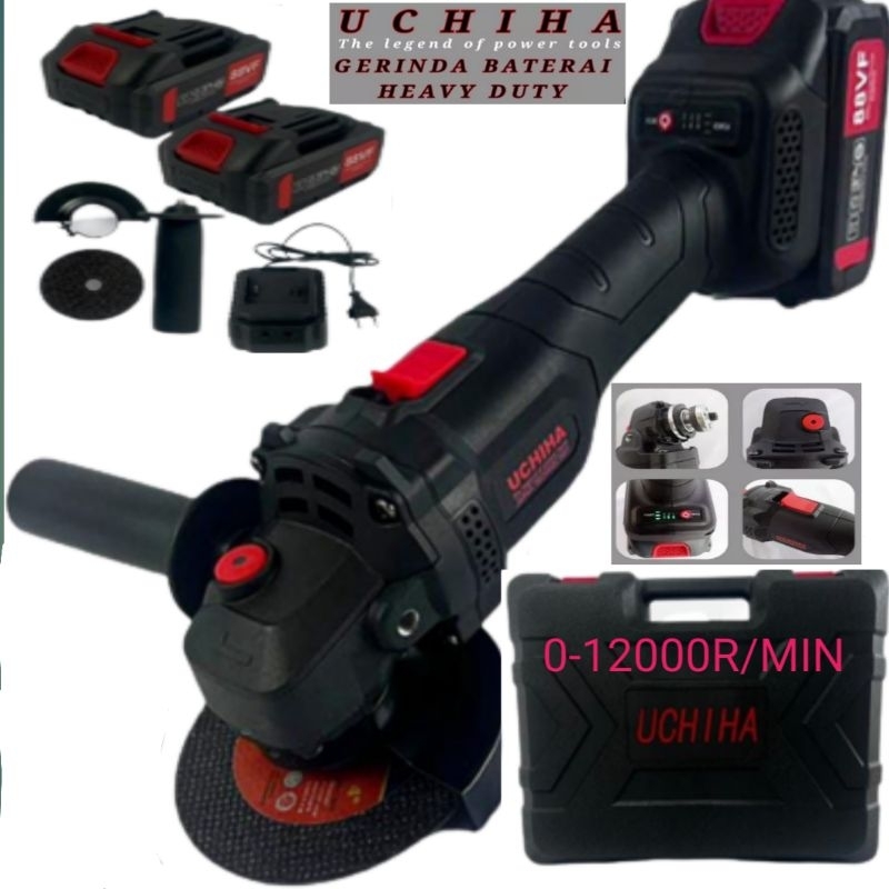 PromoMesin Gerinda Baterai Cordless angle Grinder uchiha tahan panas  power full promo