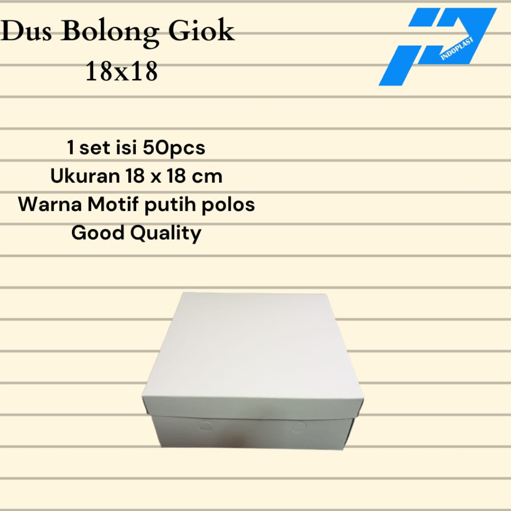 Dus Kue/Dus Makanan/Dus Snack/Dus Bolong Giok 18x18