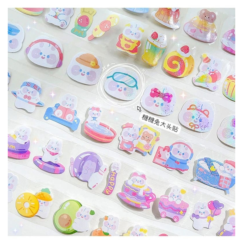 STIKER ROLL STICKER KOREA KAWAII LUCU MOMO STATIONARY TUMBLER GANTUNGAN KUNCI