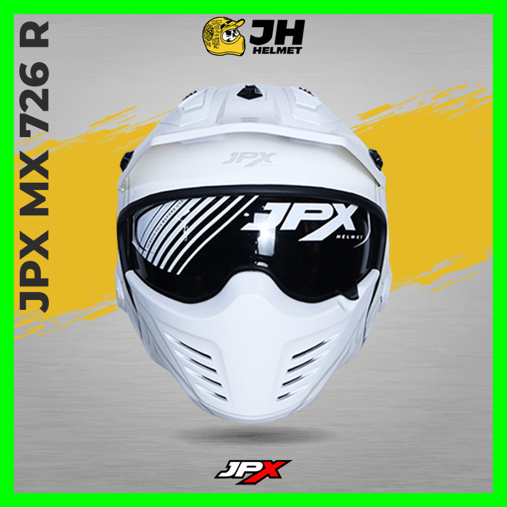 Helm JPX MX 726R MX08 Nomadens Broken White | Helm Full Face | JUAL HELM