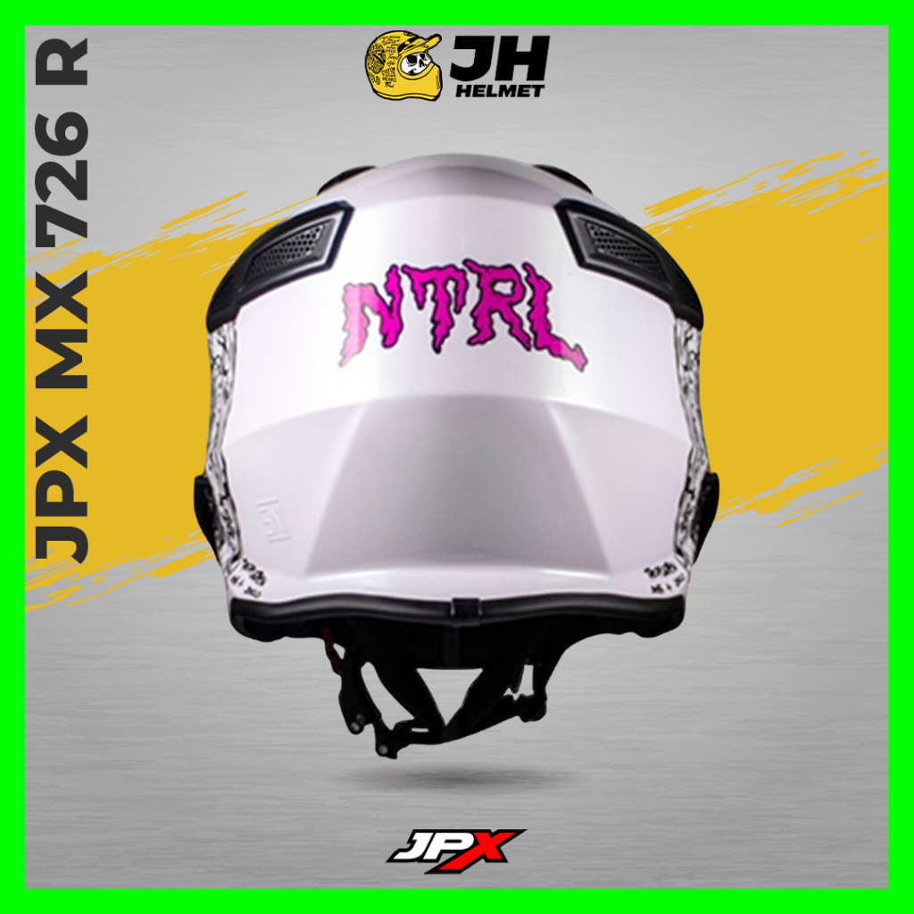 Helm JPX MX 726R Netral Series Pearl White | Helm Full Face | JUAL HELM