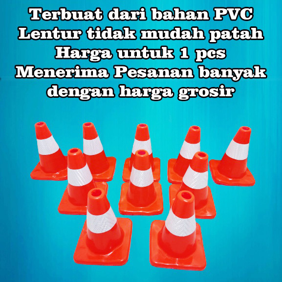 SAFETY TRAFFIC CONE ORANGE MINI 30 CM KERUCUT LALU LINTAS PEMBATAS JALAN SAFETY RUBBER COD MURAH