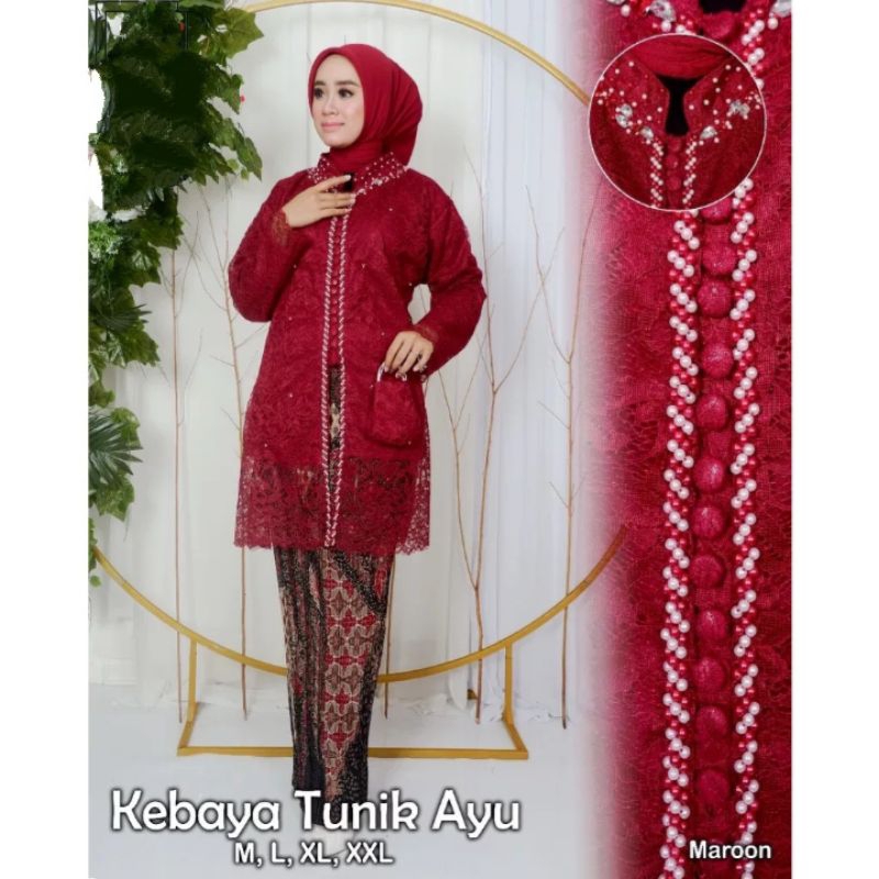 Kebaya Pesta Mewah Elegan Kebaya Tunik Ayu - Kebaya Modern - Kebaya Terbaru - Kebaya Masakini