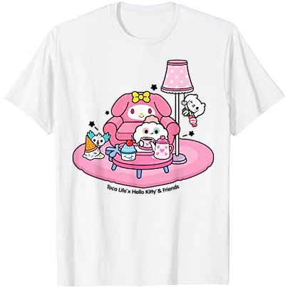 Baju kaos anak Toca Life x Hello Kitty & Friends TEA PARTY T-Shirt pakaian atasan bayi perempuan lak