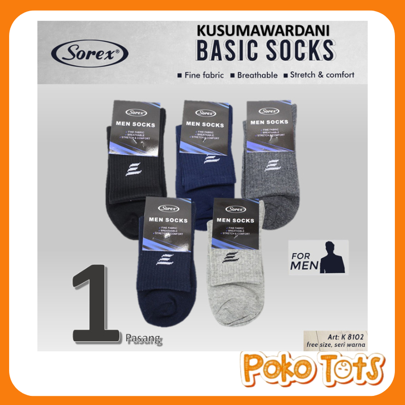 Sorex Socks Men K8102 Kaos Kaki Pria Basic Socks Freesize Kaos Kaki Formal Dewasa Kaos Kaki Pria