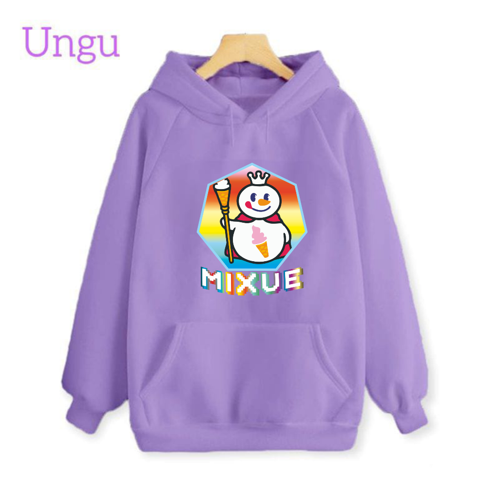 Sweater Hoodie Anak Cewek Cowok Mixue Pelangi