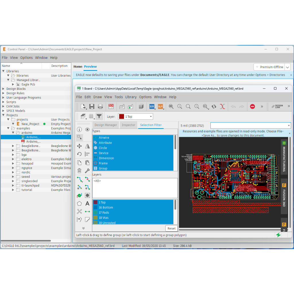 Autodesk EAGLE Premium 9.6.2 Software PCB Design