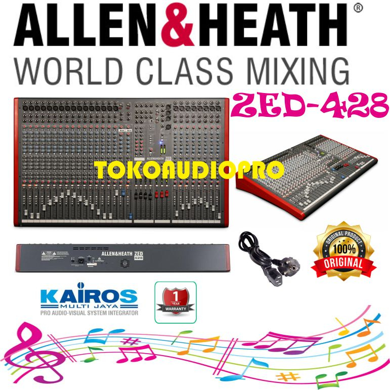 Mixer Allen &amp; Heath ZED-428 24-channel Mixer with USB Audio Interface Zed428