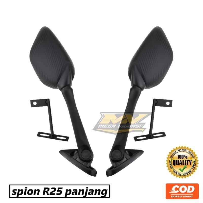 SPION R25 TANGKAI PANJANG SPION MOGE UNIVERSAL NMAX XMAX NMAX NEW R15 R25 NINJA 150 NINJA 250 DLL