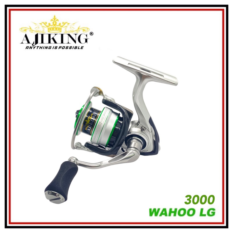 AJIKING REEL WAHOO LG 3000 (JAPAN CARBON BODY TITANIUM) POWER HANDLE SPINNING 9+1BB DRAG 7KG