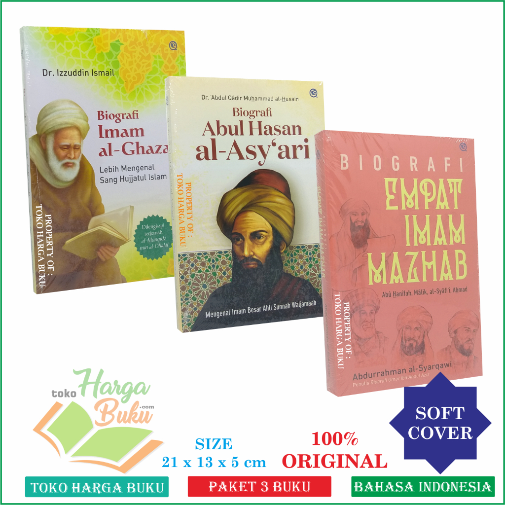 Paket 3 Buku Empat Imam Madzhab Abul Hasan Al-Asy'ari & Al-Ghazali Penerbit Qaf