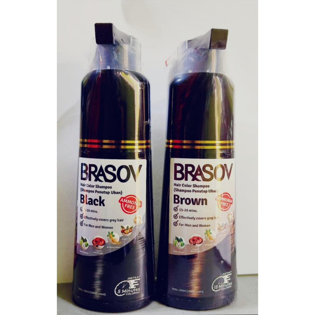 Brasov Hair Color Shampoo - Shampoo Penutup Uban - 200ml