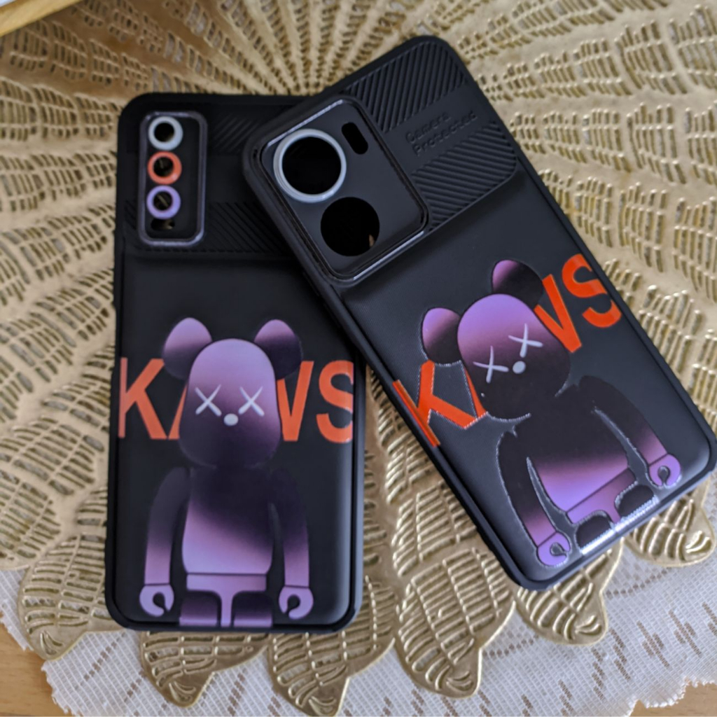 Case Redmi A1 A2 9A 9C 10A 10C 12C Redmi Note 8 Note 9 Note 10 Note 10S Note 11 Note 11S Note 12 4G Casing Aesthetic Kaws Purple Bear Pro Camera Premium