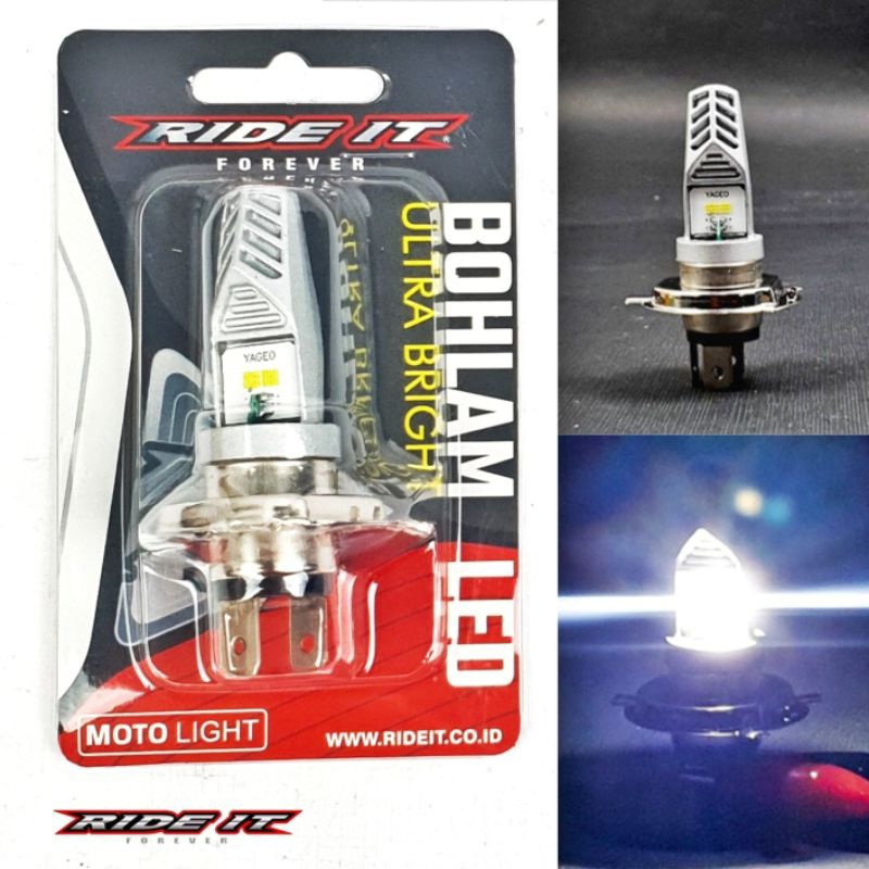 LAMPU LED MOTOR RIDE IT H6 / H4 AC DC 18 WATT SUPER BRIGHT DOP K1 UNTUK MOTOR BEBEK / MATIC