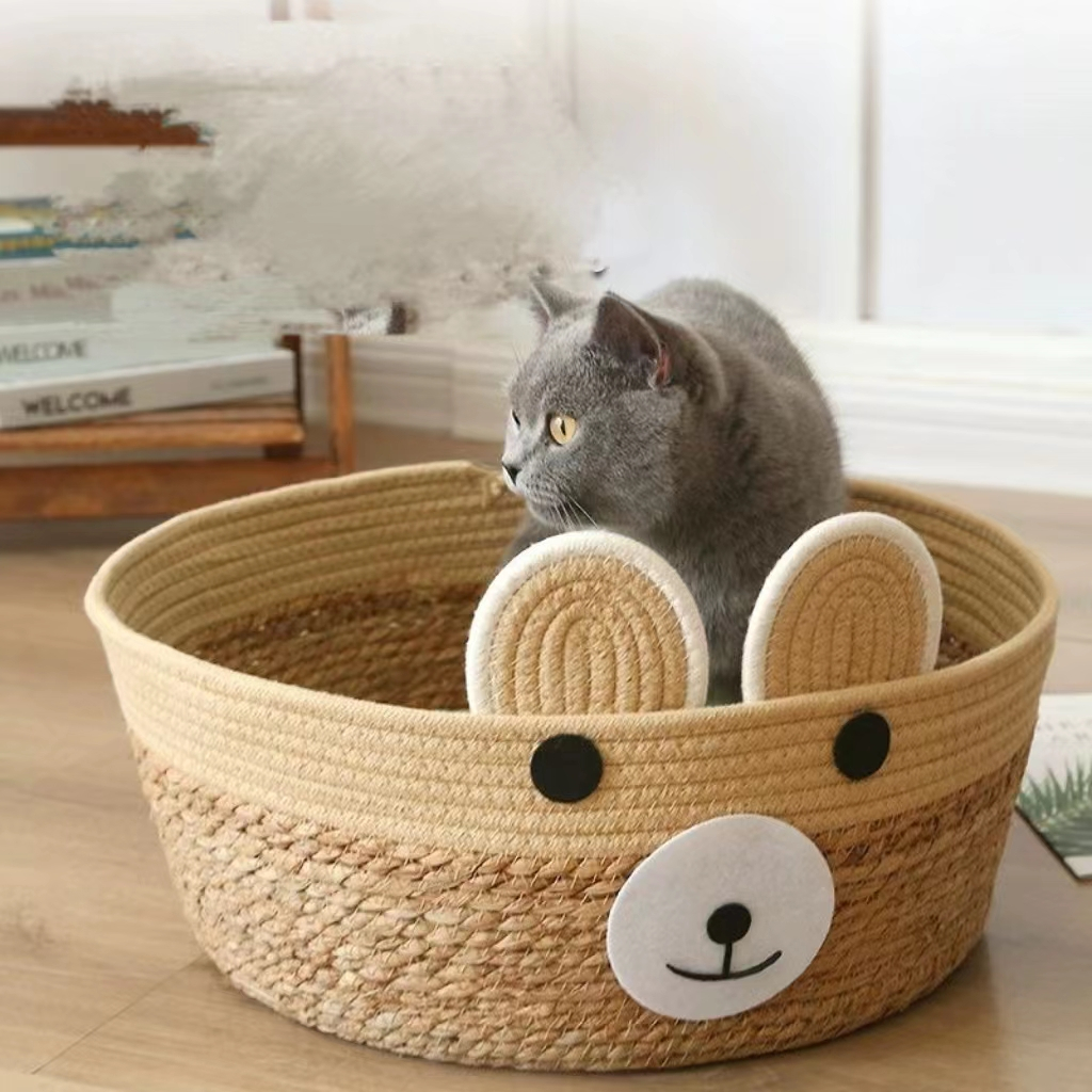 Petopedia Kasur Kucing Cat Bed Ranjang Kucing Rotan Organik 100% Katun Organic Cat Bed Nest Natural