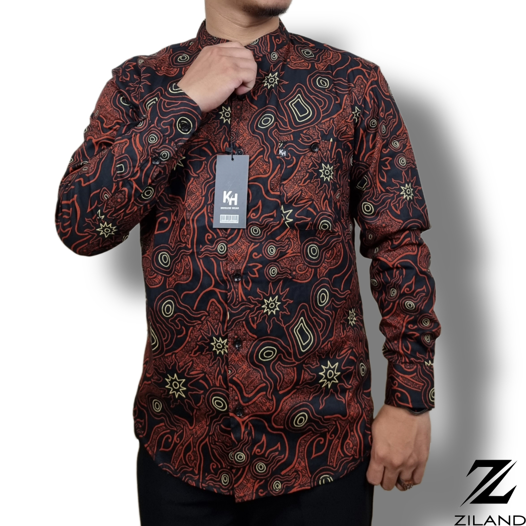 Kemko Dewasa KH 039 Kemeja Koko Pria Lengan Panjang Batik Katun Ada Ukuran Jumbo High Quality