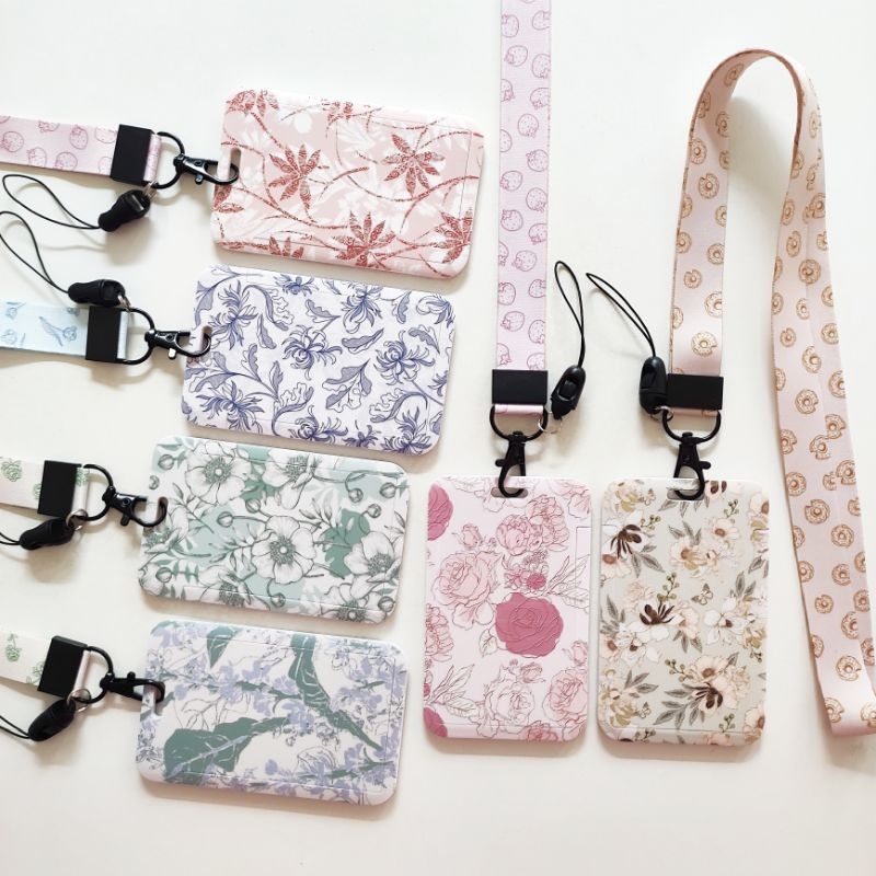 

ID Card Holder Name Tag Lanyard / Kalung Wadah Kartu Identitas Bunga Flower Elegant Simple Minimalis Cantik