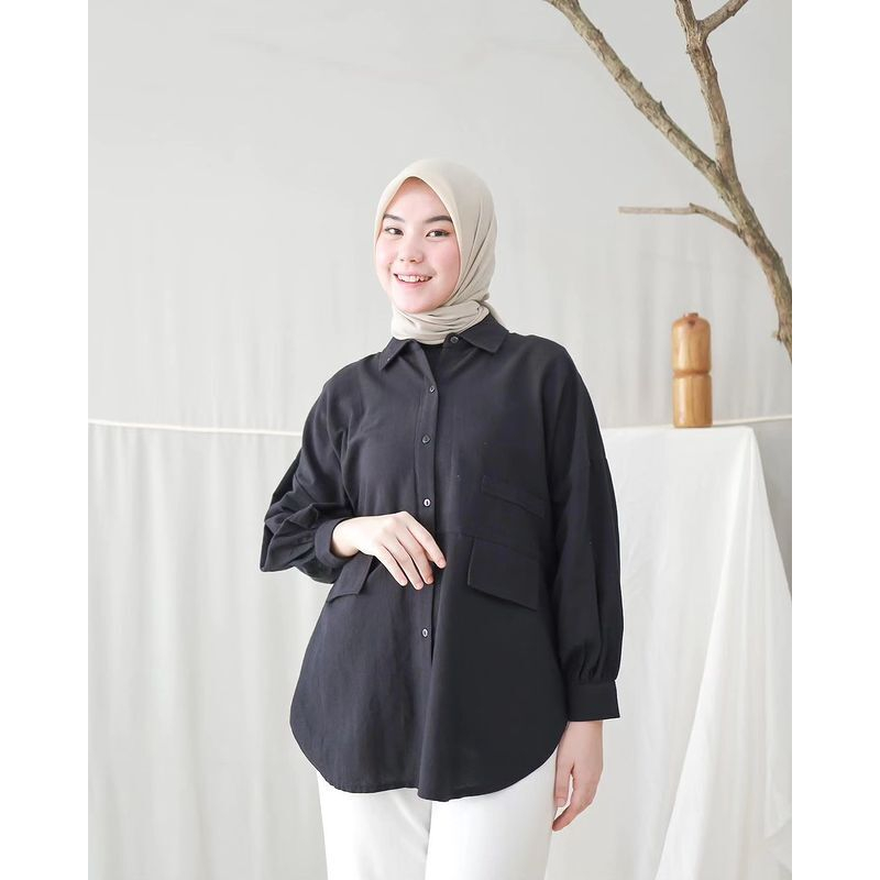 BLOUSE WANITA KOREAN SIMA TOP MC BAHAN CRINKLE LD 110 PB 75 CM BLOUSE WANITA KOREAN STYLE / BLOUSE WANITA JUMBO / KEMEJA WANITA OVERSIZE / BAJU ATASAN WANITA TERBARU