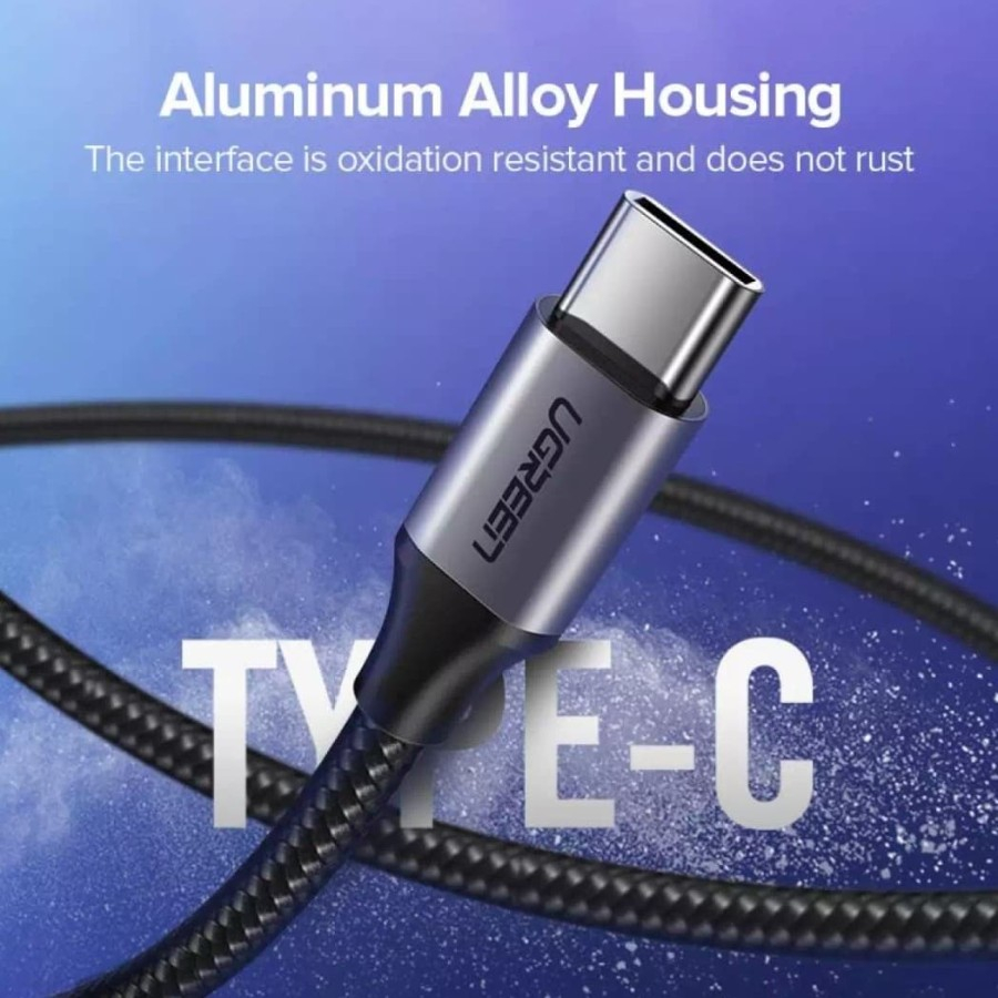 UGREEN ORIGINAL Kabel Data USB to Type C 3A 3M 3 Meter Nylon Nilon Cable Fast Charging Quick Charge Tipe C Charger Casan Ori