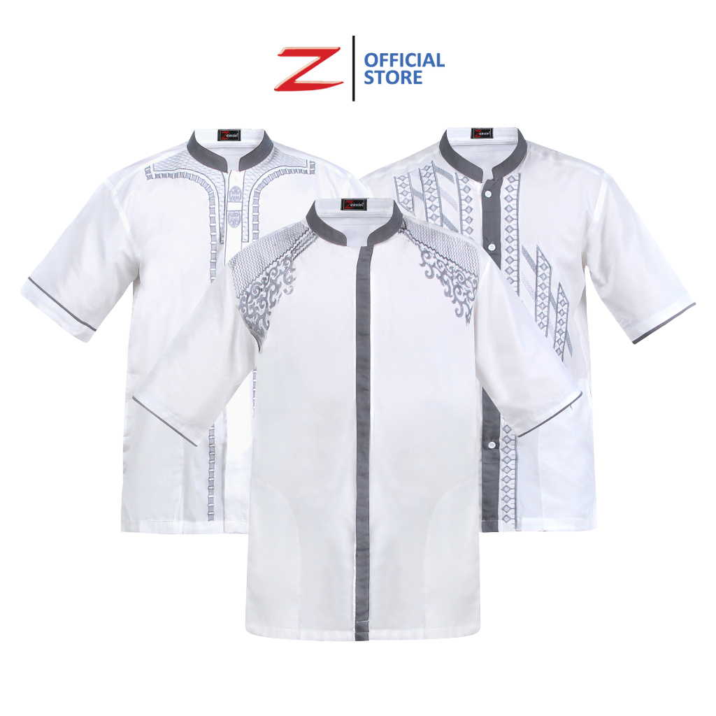 Zeintin - Baju Koko Kurta Dewasa Lengan Pendek &amp; Panjang Baju Muslim Baju Koko Terbaru Pria Bahan Cotton AT