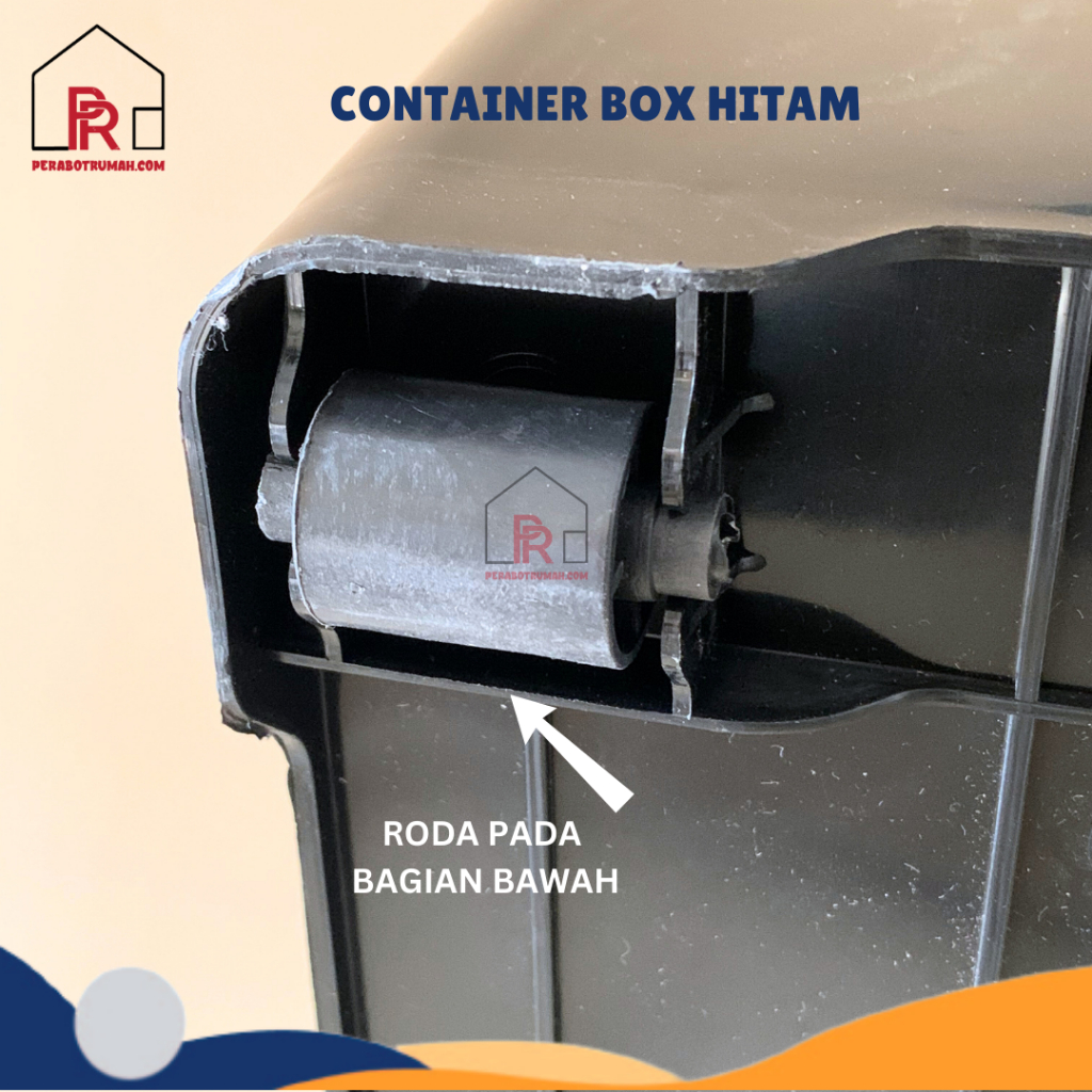Container Box Hitam 50L / Box Roda / Container Box / Kotak penyimpanan besar