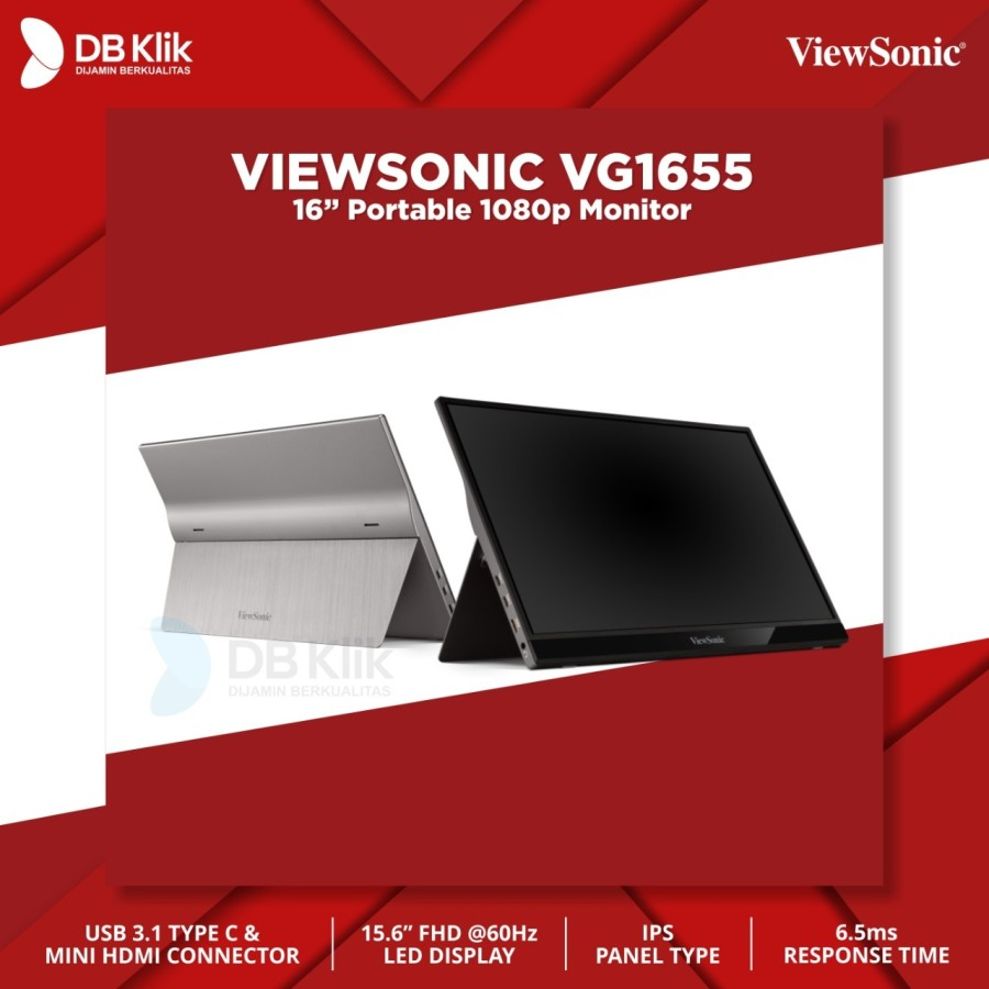 LED Monitor Vieswonic VG1655 15.6&quot; Portable (FHD IPS Mini HDMI USB C)