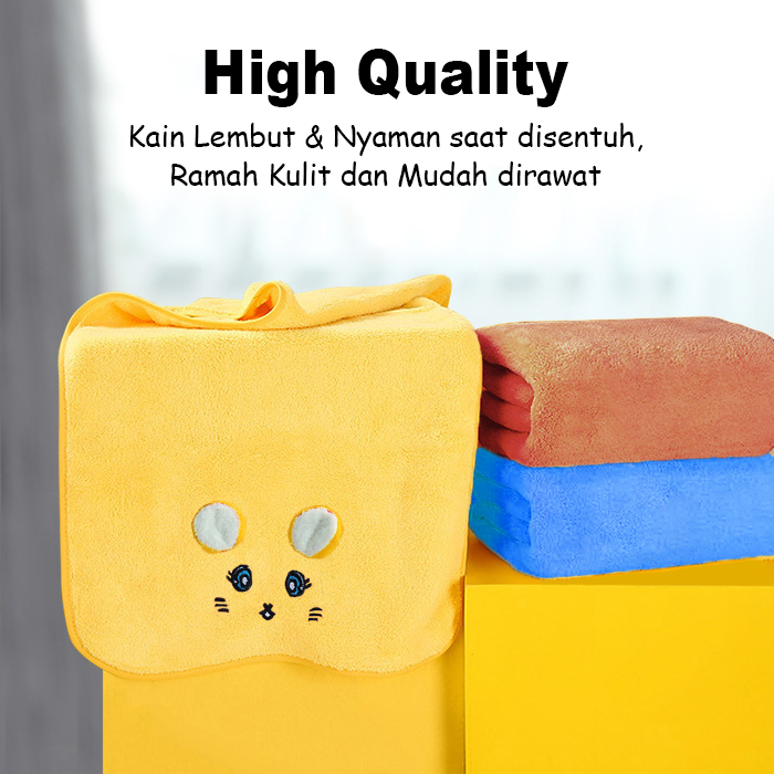 Handuk Kecil Anak Motif Mouse Size 35x75cm Polyester Lembut Tebal Daya Serap Tinggi Perlengkapan Mandi Rumah Tangga Import - H33-A - 88Blanketstore