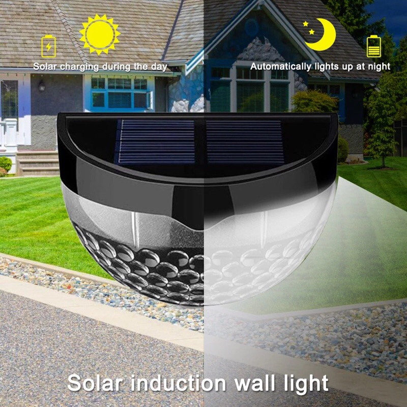 Lampu Hias Pagar Dinding Solar Light 6 LED / Lampu Taman Untuk Dekorasi Outdoor / Lampu Outdoor Tenaga Surya Waterproof Murah