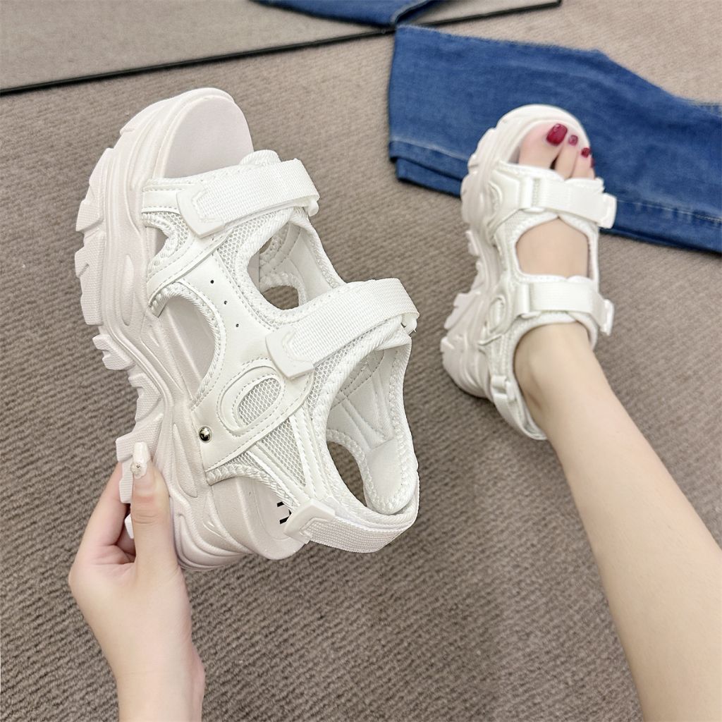 LURAD Sandal Putih Sandal Wedges Modis Fashionable Sandal Manis Korean Style Sandal Hels Tinggi