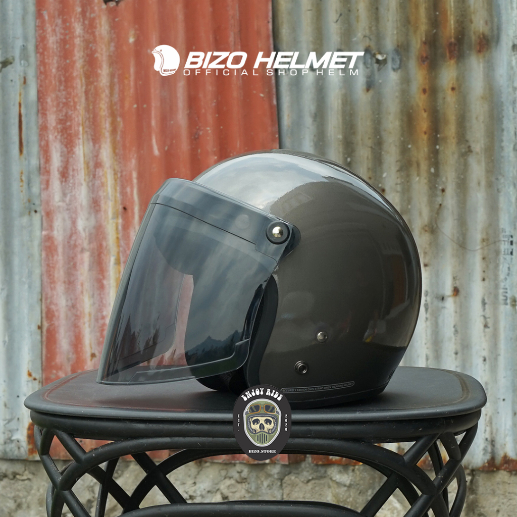 Helm Bogo dewasa retro Pria/wanita flat injak SNI