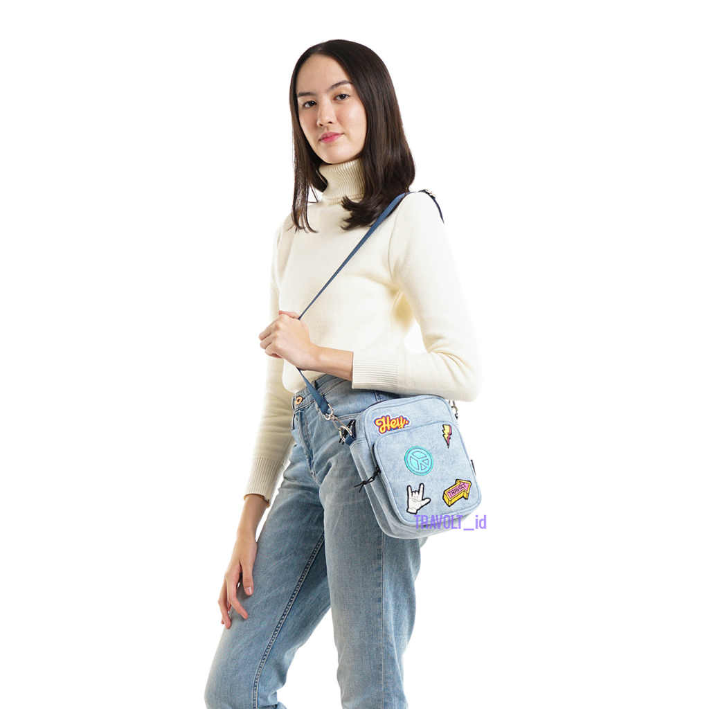 Tas Selempang Jeans Patch -Travolt - Sling bag - Tas Denim - Tas Patch - Arrow