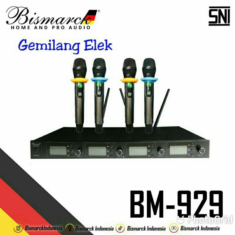 Mic Wireless BISMARCK BM 929 ( 4 mic)  Original