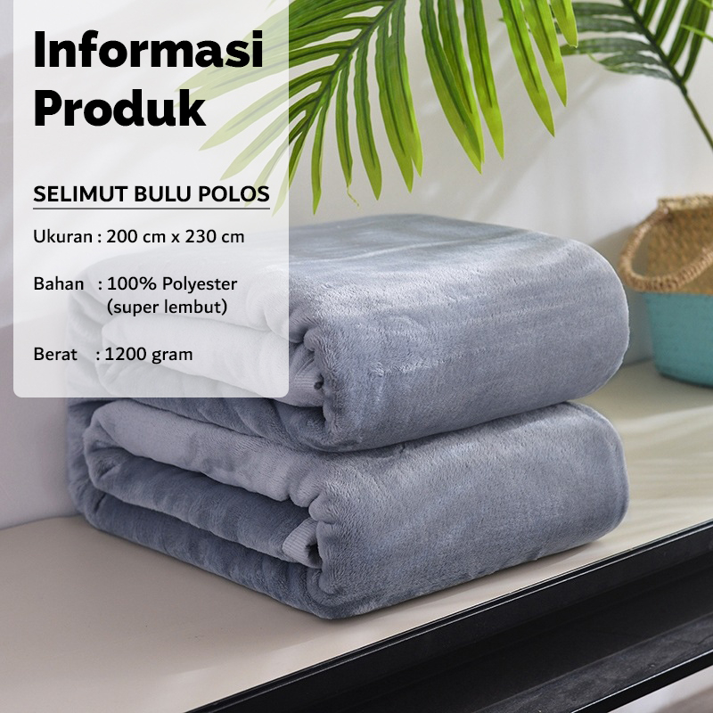 Selimut Bulu Jumbo Polos Super King Tebal Halus Lembut Ukuran 200x230cm Bahan Polyester Premium Perlengkapan Tidur Rumah Tangga Import Terbaru - CS - 88Blanketstore