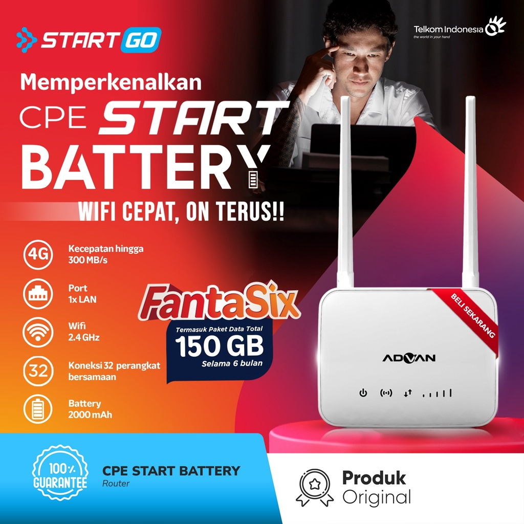 Advan CPE Start Router Modem Wifi Hybrid Telkomsel | Modem Wifi Hybrid