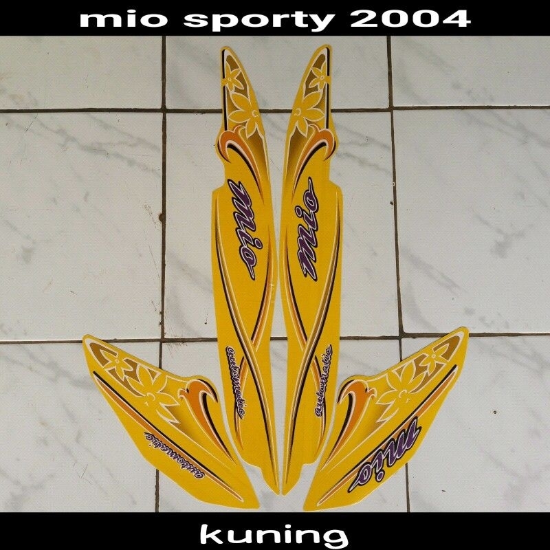 striping yamaha mio sporty tahun 2004 warna kuning