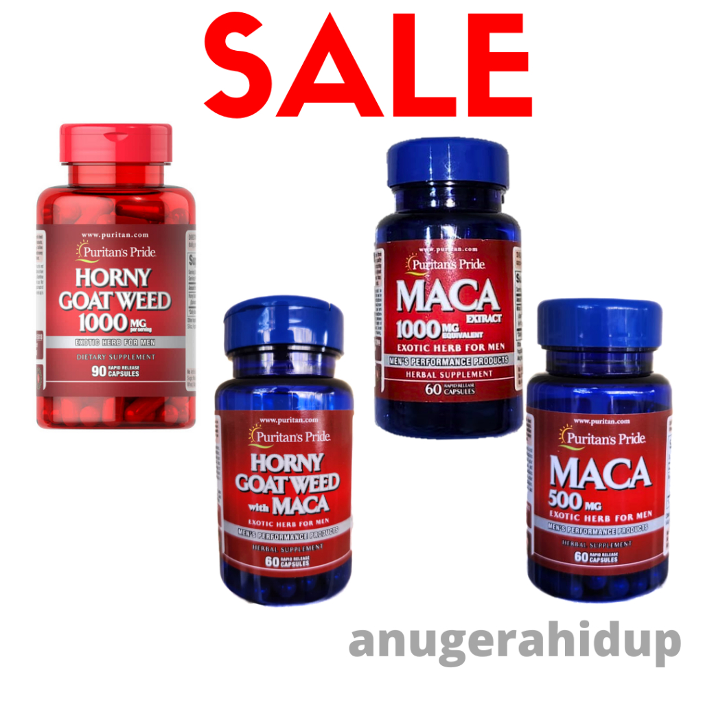 Puritan Pride Horny Goat weed 1000 mg 90 / Horny Goat Weed Maca 60 / Maca Extract Herb 1000 mg 60 / 
