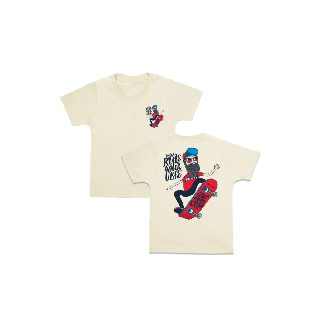 Little Fresco - Kaos Anak Tee Skate Man Cream