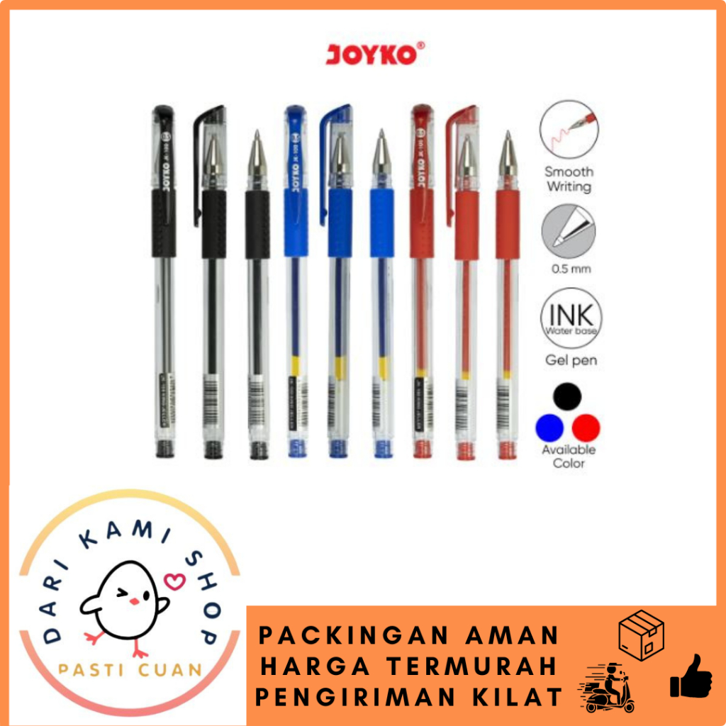 

JOYKO GEL PEN PULPEN PENA JK-100 0.5mm / 1 BOX (12PCS)